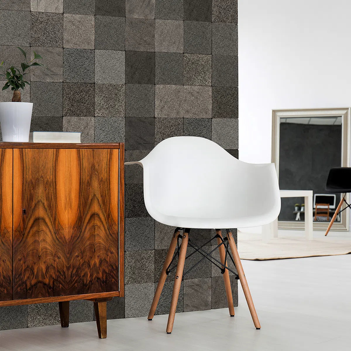 Pedra Hitam Lisa 20x20cm, caixa com 1,00m²-Revestimento-BAHALI